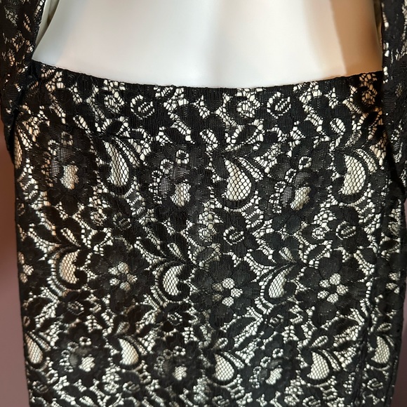 NWOT Hal Fulrnstein Black Lace Skirt and Matching Lace Pemplum Top, Size L‎ - Picture 7 of 11